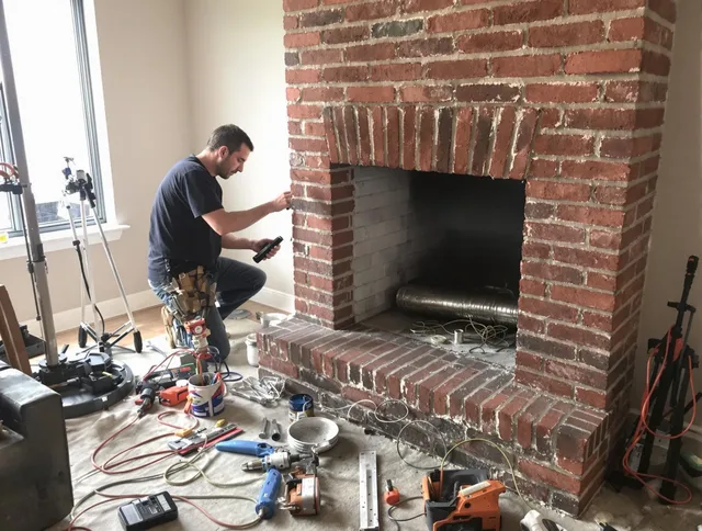 Baldwin Park Chimney Sweep specialist finalizing chimney liner service in Baldwin Park, CA