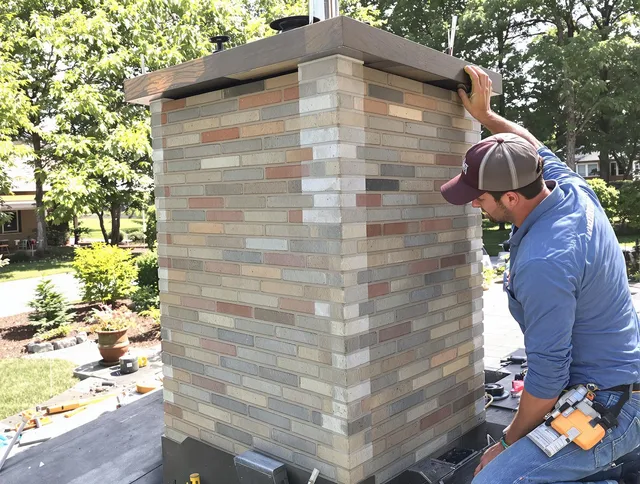 Baldwin Park Chimney Sweep completing a modern chimney remodel in Baldwin Park, CA