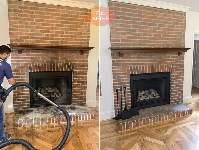 Baldwin Park Chimney Sweep carefully sanitizing a fireplace in Baldwin Park, CA